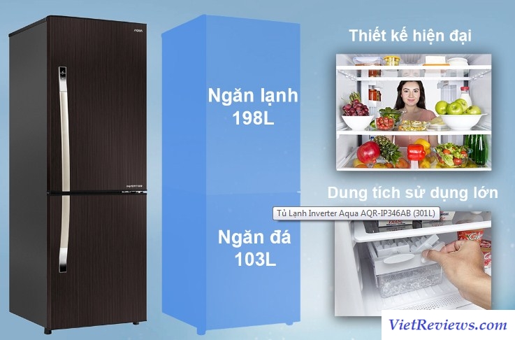 Tủ Lạnh Inverter Aqua AQR-IP346AB (301L)